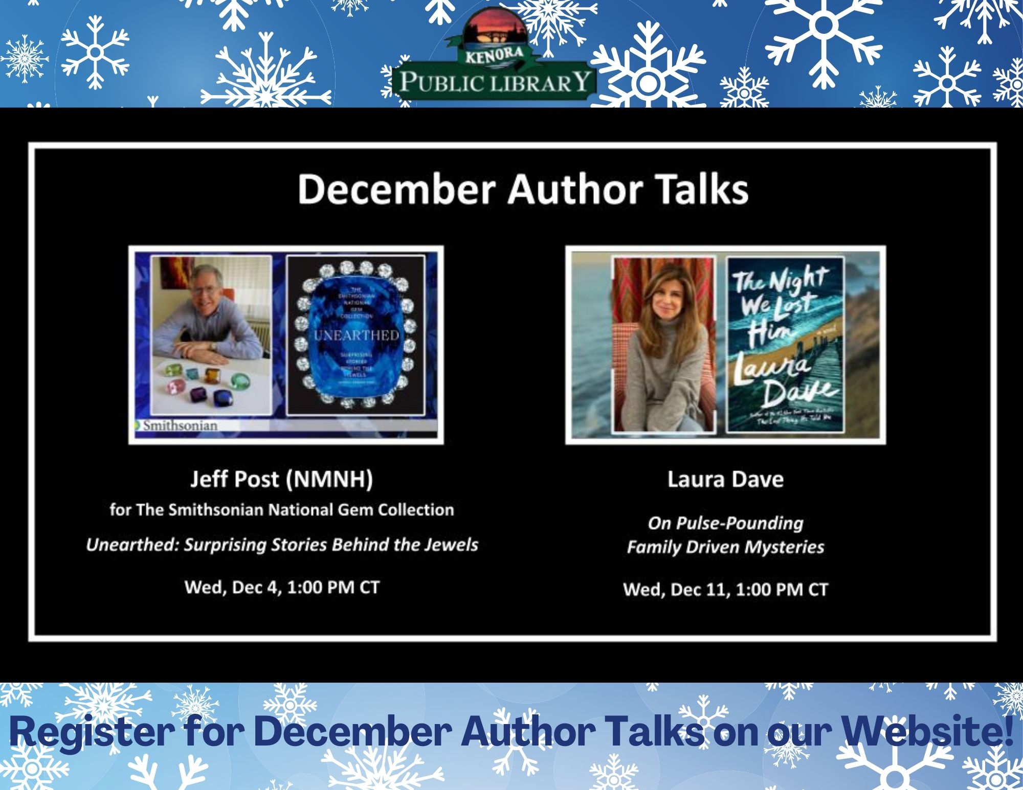 December Online Author Talks at the Kenora Public Library